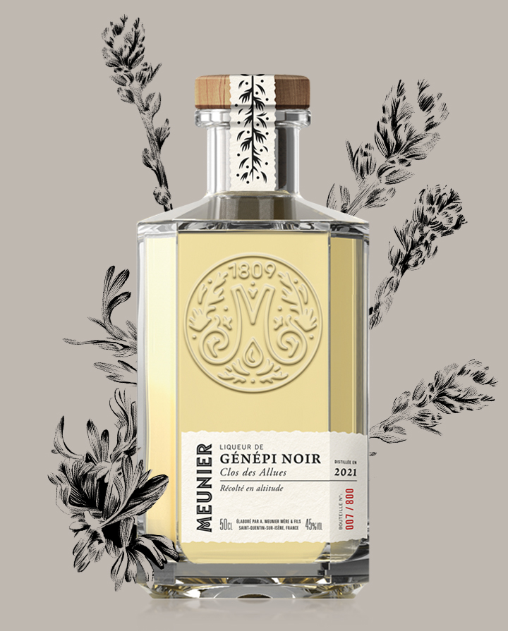 Génépi Noir | Meunier : Craft distillery of genepi, gin and herbal